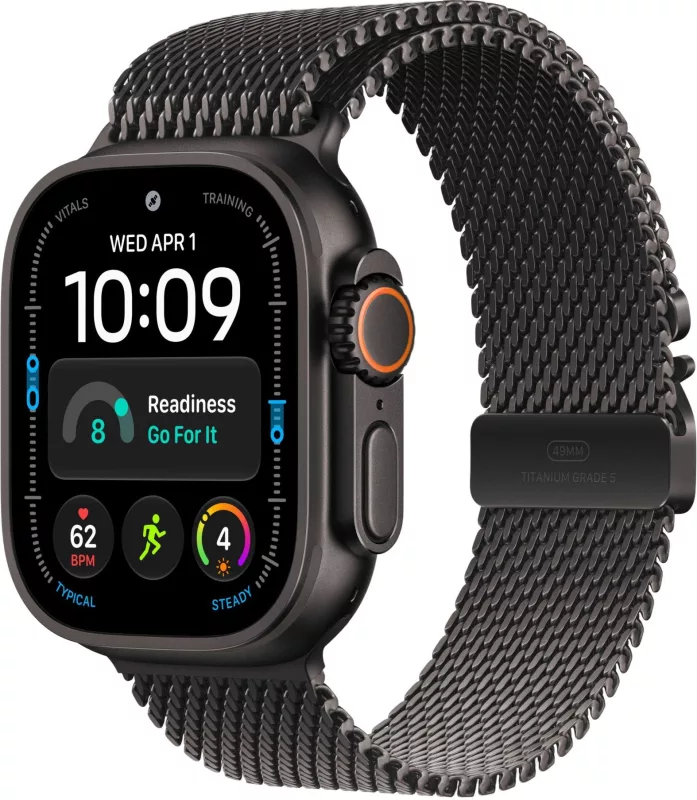 Apple Watch Ultra 4 GPS+Cellular, 49mm, Black Titanium Milanese Loop