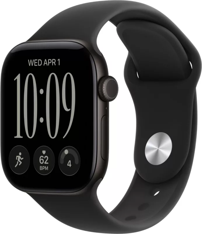 Apple Watch Series 12, 42mm, GPS, Black Aluminum, Black Sport Band