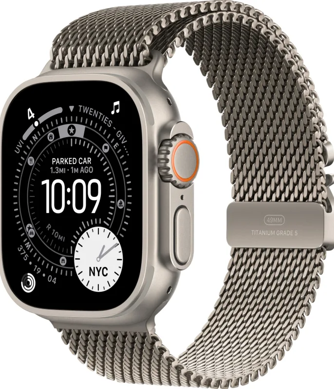 Apple Watch Ultra 3 49mm Natural Titanium Milanese Loop