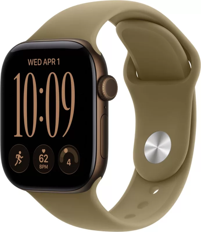 Apple Watch Series 12, 42mm, GPS, Dark Bronze Aluminum, Olive Sport Band