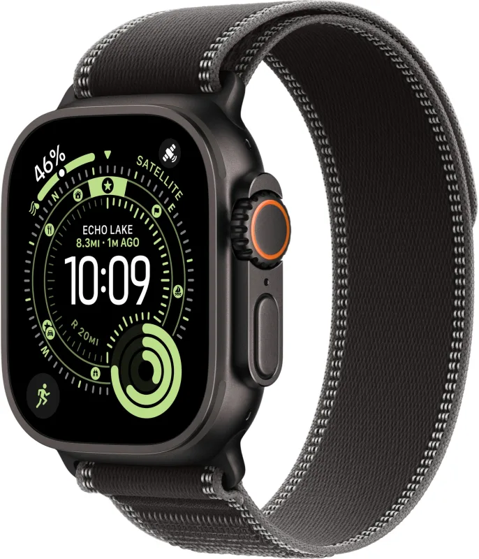 Apple Watch Ultra 3 49mm Black Titanium Trail Loop Charcoal